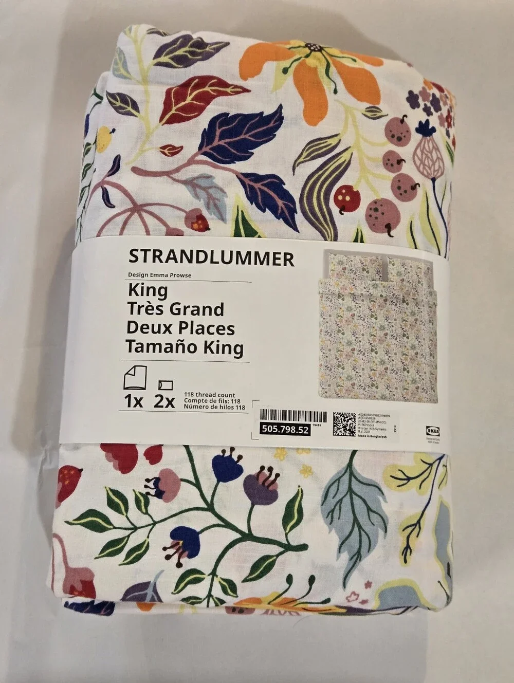 STRANDLUMMER King Floral Duvet Set - Multicolor